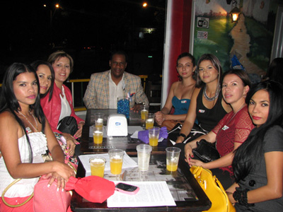 A group of beautiful, single Colombian women with a foreign man