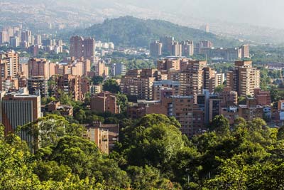 Medellin Colombia skyline.